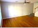 Living room featuring hardwood floors and ceiling fan at 3863 Island Way, St Petersburg, FL 33705