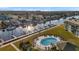 Aerial view of community pool and marina at 5197 Silent Loop # 224, New Port Richey, FL 34652