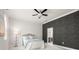 Cozy bedroom with ceiling fan and accent wall at 7602 S Desoto St, Tampa, FL 33616