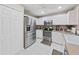 Modern kitchen with stainless steel appliances and white cabinets at 8229 Eagles Park N Dr, St Petersburg, FL 33709