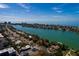 Aerial view of waterfront property with access to the ocean and surrounding area at 9320 Gulf Blvd, St Pete Beach, FL 33706