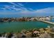 Aerial view showcasing waterfront home and canal views at 9320 Gulf Blvd, St Pete Beach, FL 33706