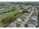 Aerial view highlighting the home's location in a residential area at 1123 Emerald Dunes Dr, Sun City Center, FL 33573