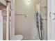 Clean bathroom with shower stall and a patterned shower curtain at 11388 77Th Ave, Seminole, FL 33772