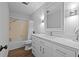 Clean bathroom with white vanity and shower/tub combo at 12717 Carte Dr, Tampa, FL 33618