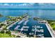 Stunning aerial view of a marina filled with boats at 1690 74Th N Ave, St Petersburg, FL 33702