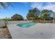 Clean rectangular pool with a concrete deck and surrounding trees at 2826 Kavalier Dr, Palm Harbor, FL 34684