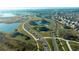 Aerial view of Mirada community, showcasing its unique landscaping at 31349 Cabana Rye Ave, San Antonio, FL 33576