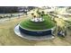 Aerial view of Mirada community entrance with a circular fountain at 31349 Cabana Rye Ave, San Antonio, FL 33576