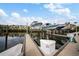 Community boat docks with several boats in lifts at 4334 Spinnaker Cove Ln, Tampa, FL 33615