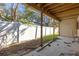 Under construction backyard with patio and fence at 4408 W Leona St, Tampa, FL 33629