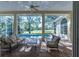 Relaxing screened pool area with patio furniture at 4996 Felecity Way, Palm Harbor, FL 34685