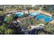 Aerial view of community pool, tennis, and basketball courts at 6003 Tealside Ct, Lithia, FL 33547