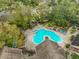 Community pool and surrounding buildings from an aerial view at 8609 Mallard Reserve Dr # 103, Tampa, FL 33614