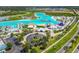 Aerial view of community pool and surrounding area at 9114 Forge Breeze Loop, Wesley Chapel, FL 33545