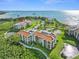 Aerial view of waterfront condo community, highlighting a specific unit at 134 Mariner Dr # 134, Tarpon Springs, FL 34689