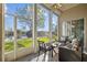 Relaxing screened porch with seating and tranquil views of the surrounding landscape at 15555 Martinmeadow Dr, Lithia, FL 33547