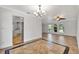 Bright dining room with chandelier and tile floors at 2851 Hardee Dr, Sarasota, FL 34231