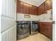 Convenient laundry room with high-end washer and dryer, plus ample storage cabinets at 4748 Ballast Crest Cv, Land O Lakes, FL 34638