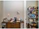 Functional pantry area with coffee station and shelving for food storage, enhancing kitchen organization at 4748 Ballast Crest Cv, Land O Lakes, FL 34638