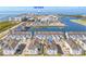 Aerial view highlighting home's location in waterfront community at 5351 Bridge St # 67, Tampa, FL 33611