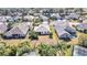 Aerial view of houses with backyard and neighborhood at 9813 Balsaridge Ct, Trinity, FL 34655