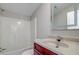 Bathroom with shower/tub combo and vanity at 13017 Manatee Ave, New Port Richey, FL 34654