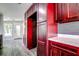 Dark wood kitchen cabinets and white marble countertops at 13017 Manatee Ave, New Port Richey, FL 34654