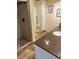 Bathroom with shower, toilet, and vanity with dark countertop at 1819 Shore S Dr # 315, South Pasadena, FL 33707