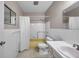 Clean bathroom with shower stall, toilet, and vanity with sink at 2402 Ecuadorian Way # 28, Clearwater, FL 33763