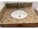 Bathroom vanity with granite countertop at 401 Dorchester Pl # 62, Sun City Center, FL 33573