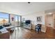 Elegant living room with hardwood floors, and access to balcony at 4015 Bayshore Blvd # 9D, Tampa, FL 33611