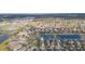 Aerial view showcases a community with homes, ponds, and lush greenery at 6722 Boulder Run Loop, Wesley Chapel, FL 33545