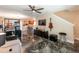 Living area with dark marble floors and open concept floorplan at 10428 Rivercrest Dr, Riverview, FL 33578