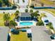 Community pool with a covered patio area at 10428 Rivercrest Dr, Riverview, FL 33578
