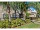 Townhouse exterior with lush landscaping and palm trees at 11080 Winter Crest Dr, Riverview, FL 33569