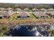 Aerial perspective of the backyard and pond, showcasing the outdoor living space at 13387 Crest Lake Dr, Hudson, FL 34669