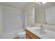 Clean bathroom with a shower/tub combo at 1703 Alhambra Crest Dr, Ruskin, FL 33570