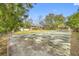 Large backyard with tennis court and trees at 3704 Berger Rd, Lutz, FL 33548