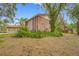 Side view of house showing lush landscaping and trees at 3704 Berger Rd, Lutz, FL 33548
