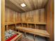 Relaxing wooden sauna with multiple benches and rock heater at 3704 Berger Rd, Lutz, FL 33548