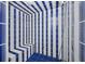 Clean and spacious blue and white tiled steam shower at 3704 Berger Rd, Lutz, FL 33548