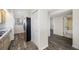 Kitchen with stainless steel refrigerator and tile floor at 828 Bahia Del Sol Dr # 59/ A, Ruskin, FL 33570