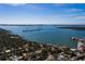 Aerial view showing home's location on a canal with water access at 8349 41St N Ave, St Petersburg, FL 33709