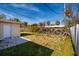 Home features a grassy backyard with a fence at 8349 41St N Ave, St Petersburg, FL 33709