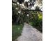 Gravel driveway leading through lush landscaping with mature trees at 8349 41St N Ave, St Petersburg, FL 33709