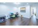 Finished basement featuring wood floors, recessed lighting, and exercise equipment at 1708 Sunset Wind Loop, Oldsmar, FL 34677