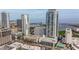 High-rise building and cityscape aerial view, showcasing surrounding buildings and marina at 301 1St S St # 1404, St Petersburg, FL 33701