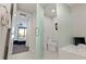 Modern bathroom with glass shower and modern vanity at 301 1St S St # 1404, St Petersburg, FL 33701