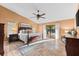 Large main bedroom with high ceiling, and access to backyard at 3312 Cobbs Ct, Palm Harbor, FL 34684